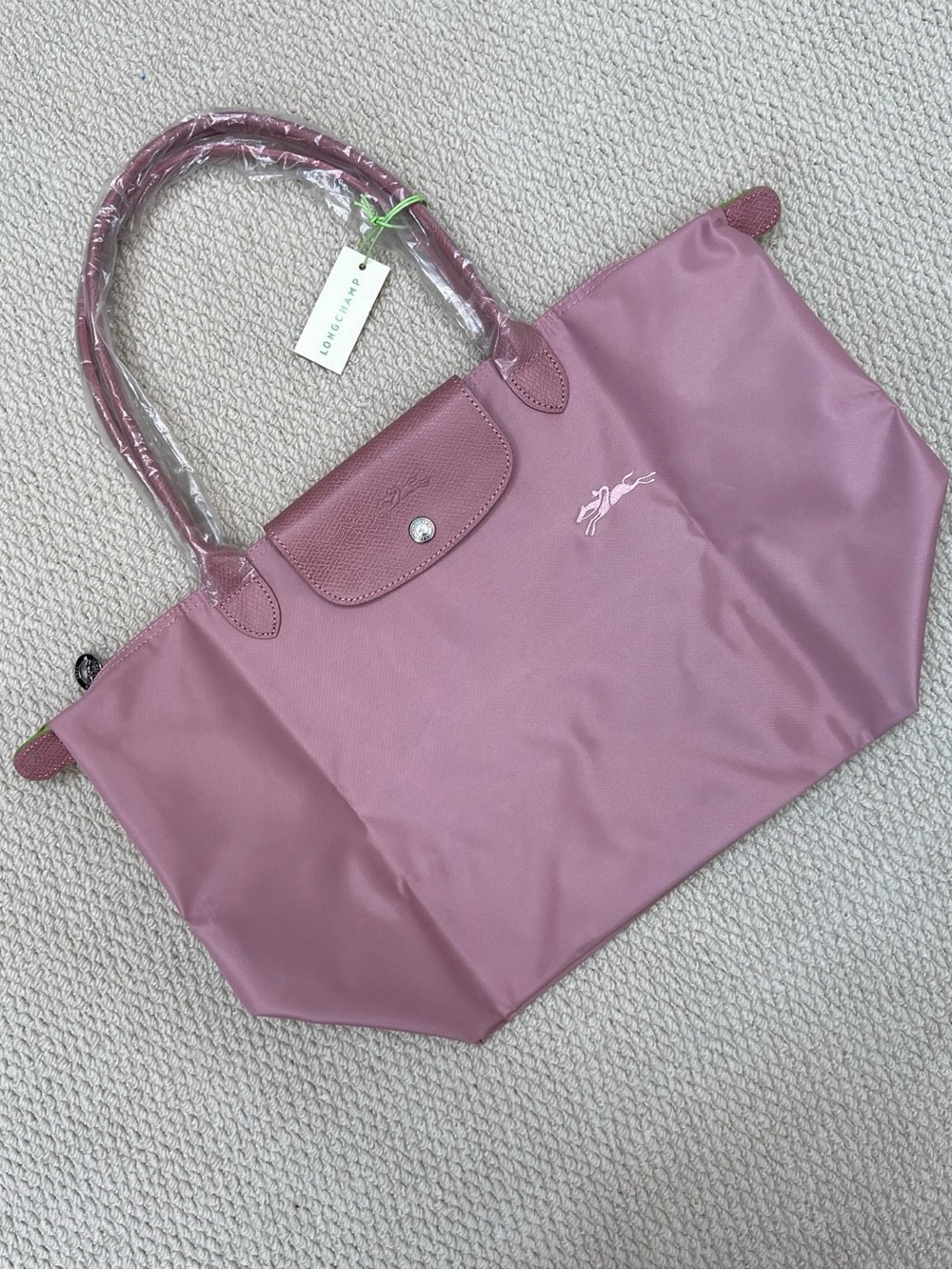 NWT Petal Pink Longchamp Green Series Large Handbag Tote 2 Way Tablet Shoulder L
